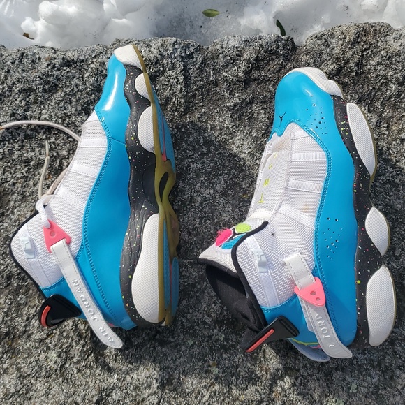 Air Jordans 6 Rings "Blue Fury Cyber Pink" Men's Size 8 - Picture 4 of 16